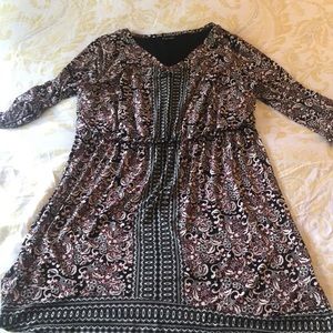 Dress Barn 3/4 sleeve print dress -Size 2X